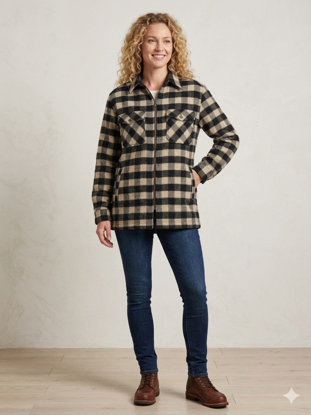 Vintage The Limited Buffalo Plaid Zip Up Shirt Jacket • Size M • Gorpcore